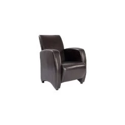 Norfolk Chocolate Leather Look Armchair