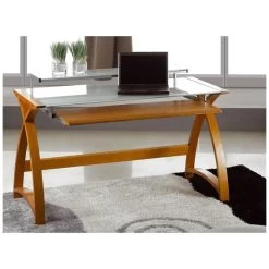 Spectrum Oak Real Wood Veneer Computer Desk -Home-Furniture 013854