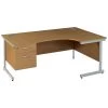 Solar Cantilever Ergonomic Desks With Single Fixed Pedestal
