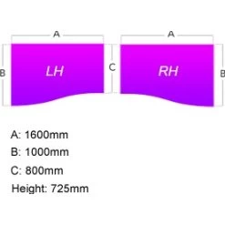 NEXT DAY Vogue White Wave Cantilever Desks With Single Fixed Pedestal -Home-Furniture 016048