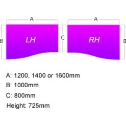 NEXT DAY Vogue White Wave Cantilever Desks With Mobile Pedestal -Home-Furniture 016092