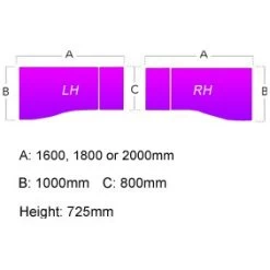 NEXT DAY Vogue White Wave Cantilever Desks With Desk High Pedestal -Home-Furniture 016115