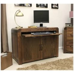 Hampshire Solid Walnut Computer Desk Hideaway -Home-Furniture 020312