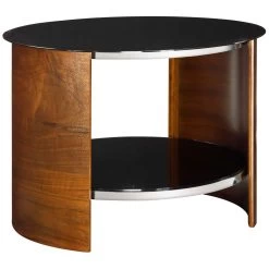 Spectrum Walnut Real Wood Veneer Round Occasional Table