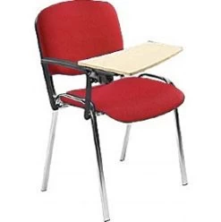 Swift Chrome Frame Conference Chairs With Wooden Writing Tablet (4 Pack) -Home-Furniture 029168