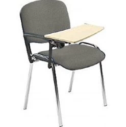 Swift Chrome Frame Conference Chairs With Wooden Writing Tablet (4 Pack) -Home-Furniture 029169