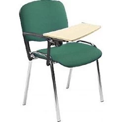 Swift Chrome Frame Conference Chairs With Wooden Writing Tablet (4 Pack) -Home-Furniture 029170