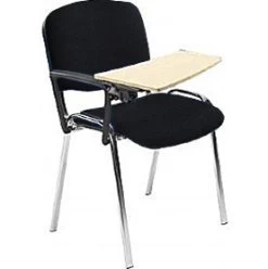 Swift Chrome Frame Conference Chairs With Wooden Writing Tablet (4 Pack) -Home-Furniture 029172