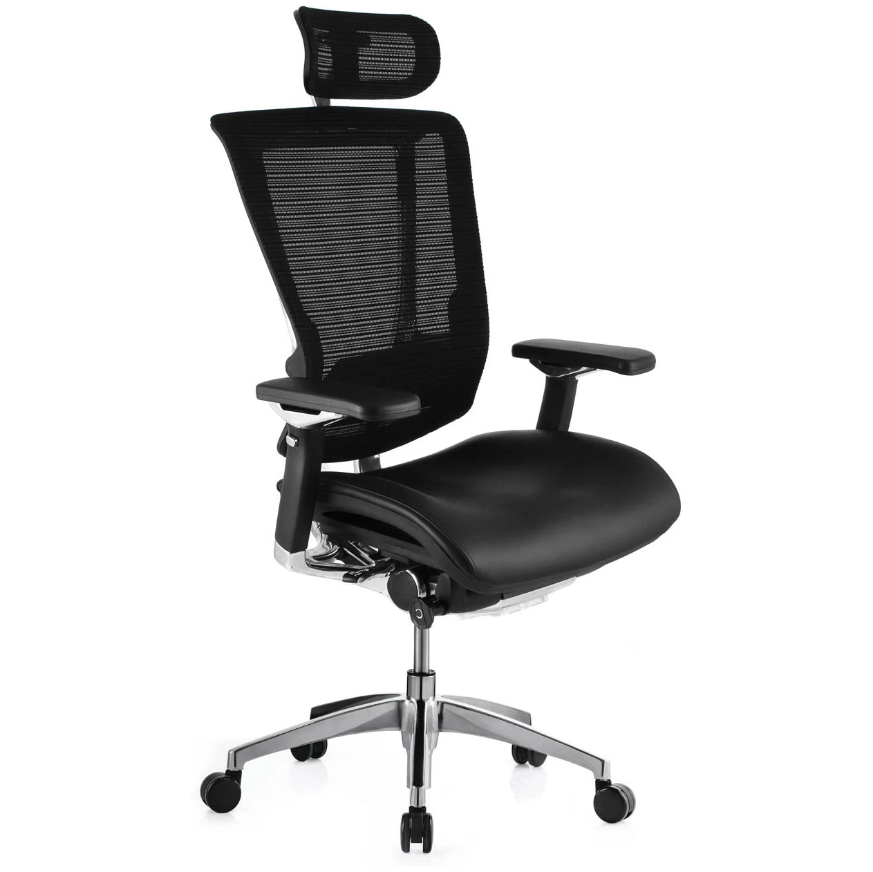 Nefil Ergonomic Mesh & Leather Office Chair (With Headrest)