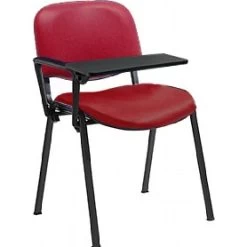 Swift Vinyl Conference Chair Black Frame With Plastic Writing Tablet (Pack Of 4 Chairs) -Home-Furniture 064135
