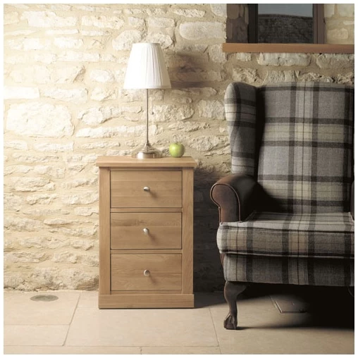 Cavalli Solid Oak 3 Drawer Lamp Table 2 Cavalli Solid Oak 3 Drawer Lamp Table - Image 2