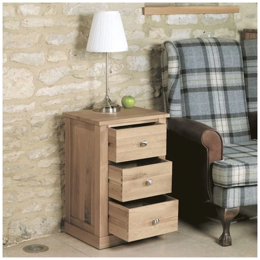 Cavalli Solid Oak 3 Drawer Lamp Table 3 Cavalli Solid Oak 3 Drawer Lamp Table - Image 3