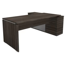 Mokka Executive Rectangular Desks With Support Return -Home-Furniture 067432