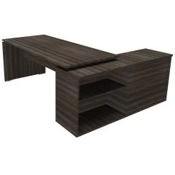 Mokka Executive Rectangular Desks With Support Return -Home-Furniture 067433