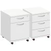 Commerce II White Low Mobile Pedestals