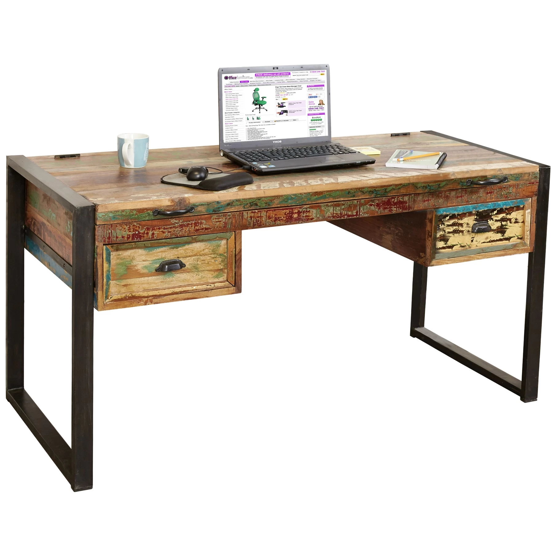 Accrington Reclaimed Wood Computer Desk 2 Accrington Reclaimed Wood Computer Desk - Image 2