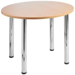 NEXT DAY Unite II Tubular Leg Bundle Deal - Round Meeting Table With 4 Chairs -Home-Furniture 070704