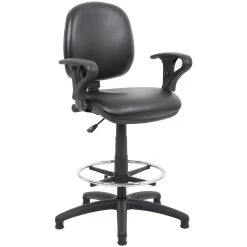 Comfort Leather Faced Draughtsman Chair 15 Comfort Leather Faced Draughtsman Chair -Home-Furniture 070789