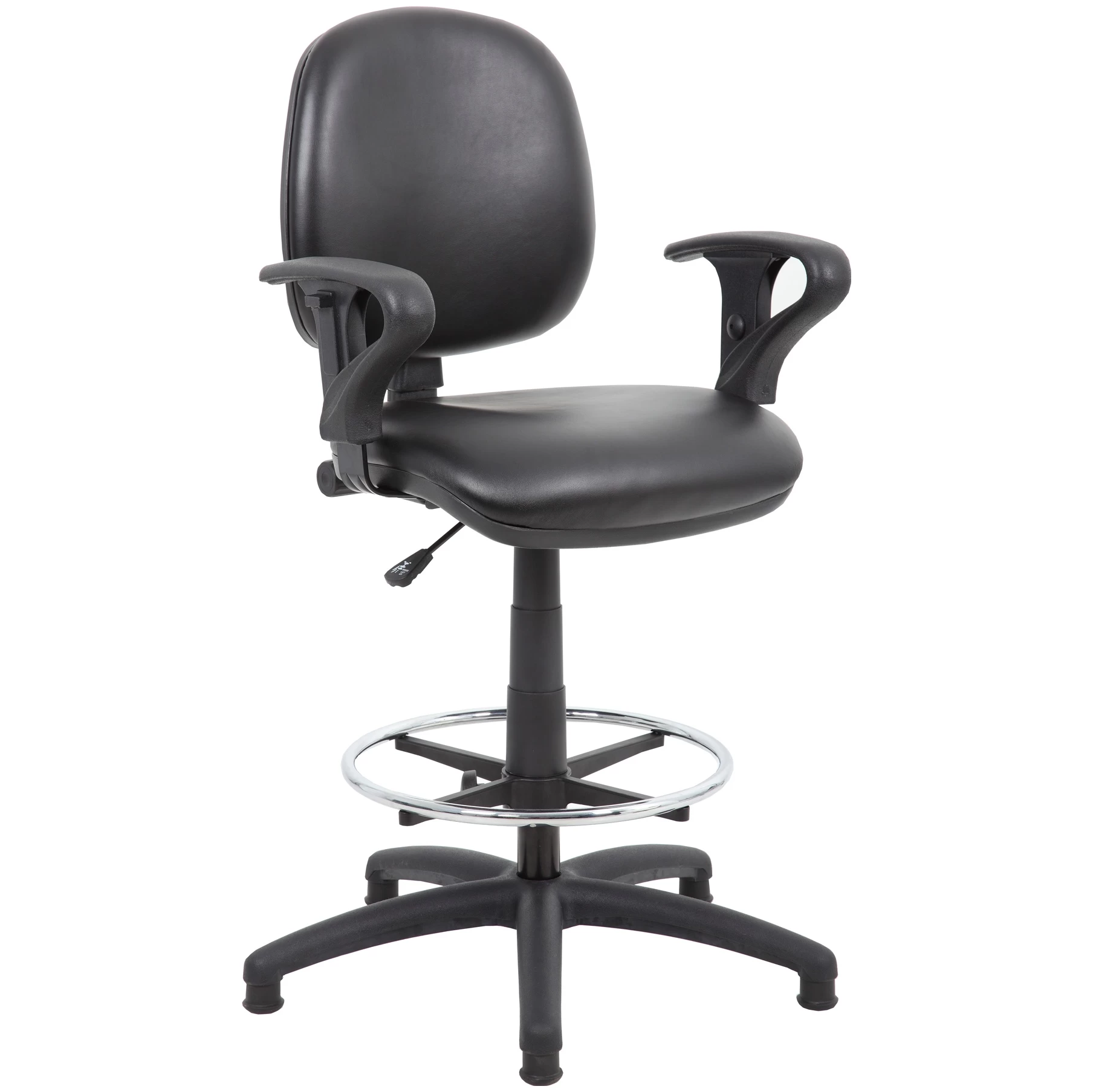 Comfort Leather Faced Draughtsman Chair 6 Comfort Leather Faced Draughtsman Chair - Image 6