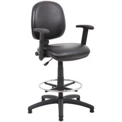 Comfort Leather Faced Draughtsman Chair 16 Comfort Leather Faced Draughtsman Chair -Home-Furniture 070790
