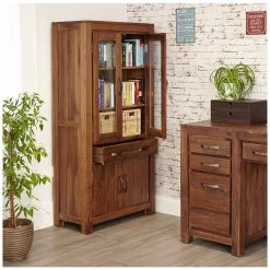 Fernhurst Solid Walnut Large Glazed Bookcase 8 Fernhurst Solid Walnut Large Glazed Bookcase -Home-Furniture 073003