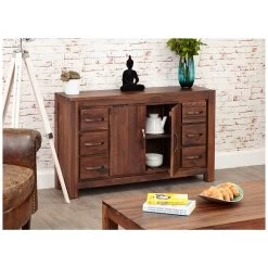 Fernhurst Solid Walnut Six Drawer Sideboard -Home-Furniture 073013