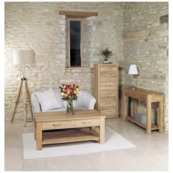 Cavalli Solid Oak 4 Drawer Coffee Table -Home-Furniture 073553