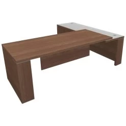 Gardena II Rectangular Desk With Glass Non-Aligned Return Desk