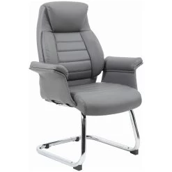 Jersey Executive Leather Faced Office Visitor Armchairs
