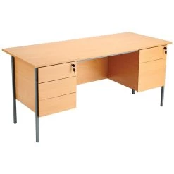 OfficeWorx Rectangular Desks With Double Fixed Pedestal