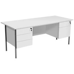 OfficeWorx Rectangular Desks With Double Fixed Pedestal -Home-Furniture 077436