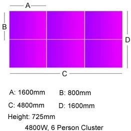 Unity Back To Back Bench Desk Cluster 4 6 Unity Back To Back Bench Desk Cluster 4 - Image 6