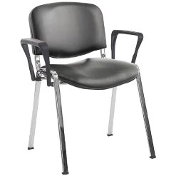 ISO Lexaire Vinyl Conference Armchairs Chrome Frame