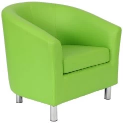 NEXT DAY Collage Vinyl Tub Chairs With Metal Legs