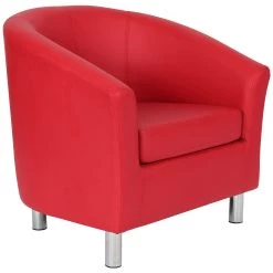 NEXT DAY Collage Vinyl Tub Chairs With Metal Legs -Home-Furniture 085087