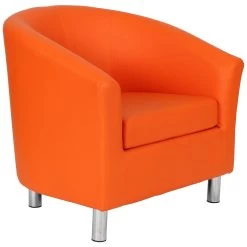 Collage Vinyl Tub Chairs With Metal Legs