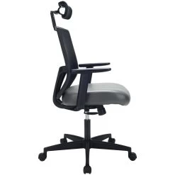 Impact Mesh Office Chair With Pocket Sprung Leather Seat -Home-Furniture 085127