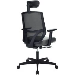 Impact Mesh Office Chair With Pocket Sprung Leather Seat -Home-Furniture 085128