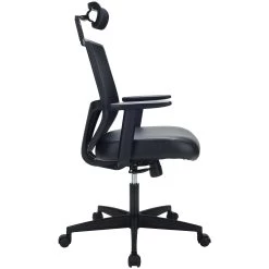 Impact Mesh Office Chair With Pocket Sprung Leather Seat -Home-Furniture 085137