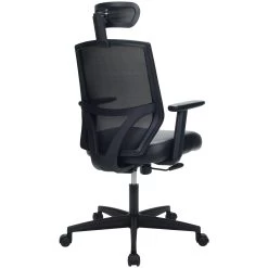 Impact Mesh Office Chair With Pocket Sprung Leather Seat -Home-Furniture 085138