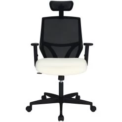 Impact Mesh Office Chair With Pocket Sprung Leather Seat -Home-Furniture 085143