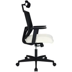 Impact Mesh Office Chair With Pocket Sprung Leather Seat -Home-Furniture 085144