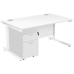 Commerce II Rectangular Desks With Mobile Pedestal -Home-Furniture 085383