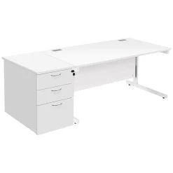 Commerce II Rectangular Desks With Desk High Pedestal -Home-Furniture 085405