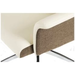 Elegance High Back Leather Look Executive Chair Cream -Home-Furniture 085858