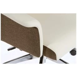 Elegance High Back Leather Look Executive Chair Cream -Home-Furniture 085859