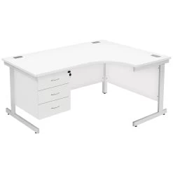 Commerce II Ergonomic Desks With Fixed Pedestal -Home-Furniture 086890