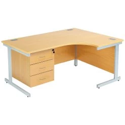 Commerce II Ergonomic Desks With Fixed Pedestal -Home-Furniture 086892