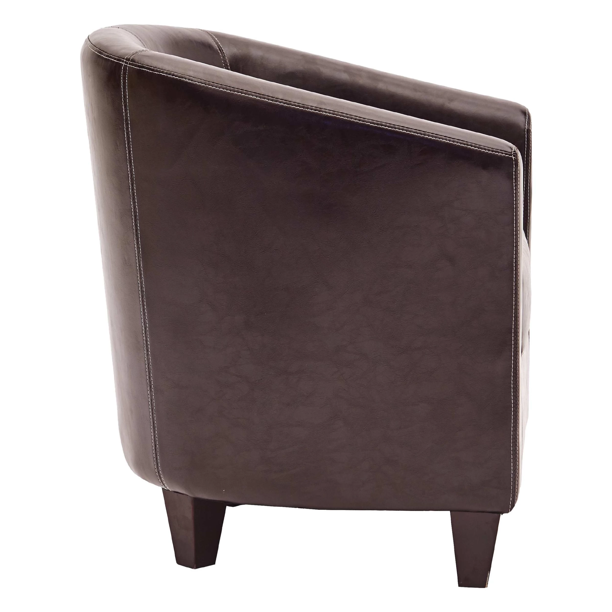 Paisley Bonded Leather Tub Chair 3 Paisley Bonded Leather Tub Chair - Image 3
