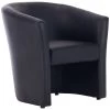 Brighton Black Bonded Leather Tub Chair